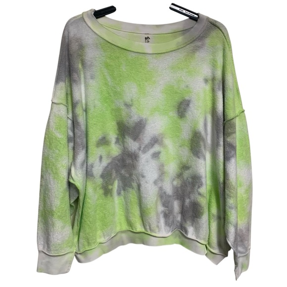 Free People Sweaters - Free people Sweatshirt size xs citron/gray colorway